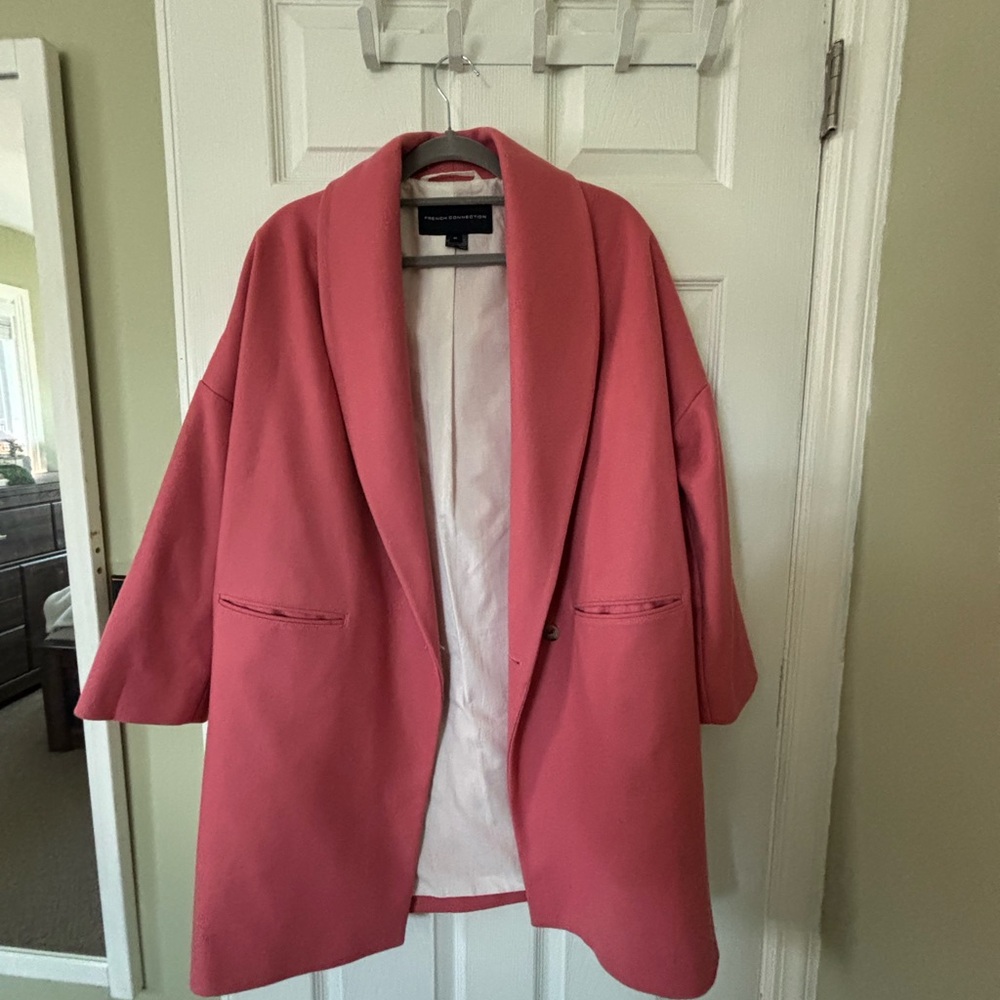 French Connection Coral Pink Cape Coat